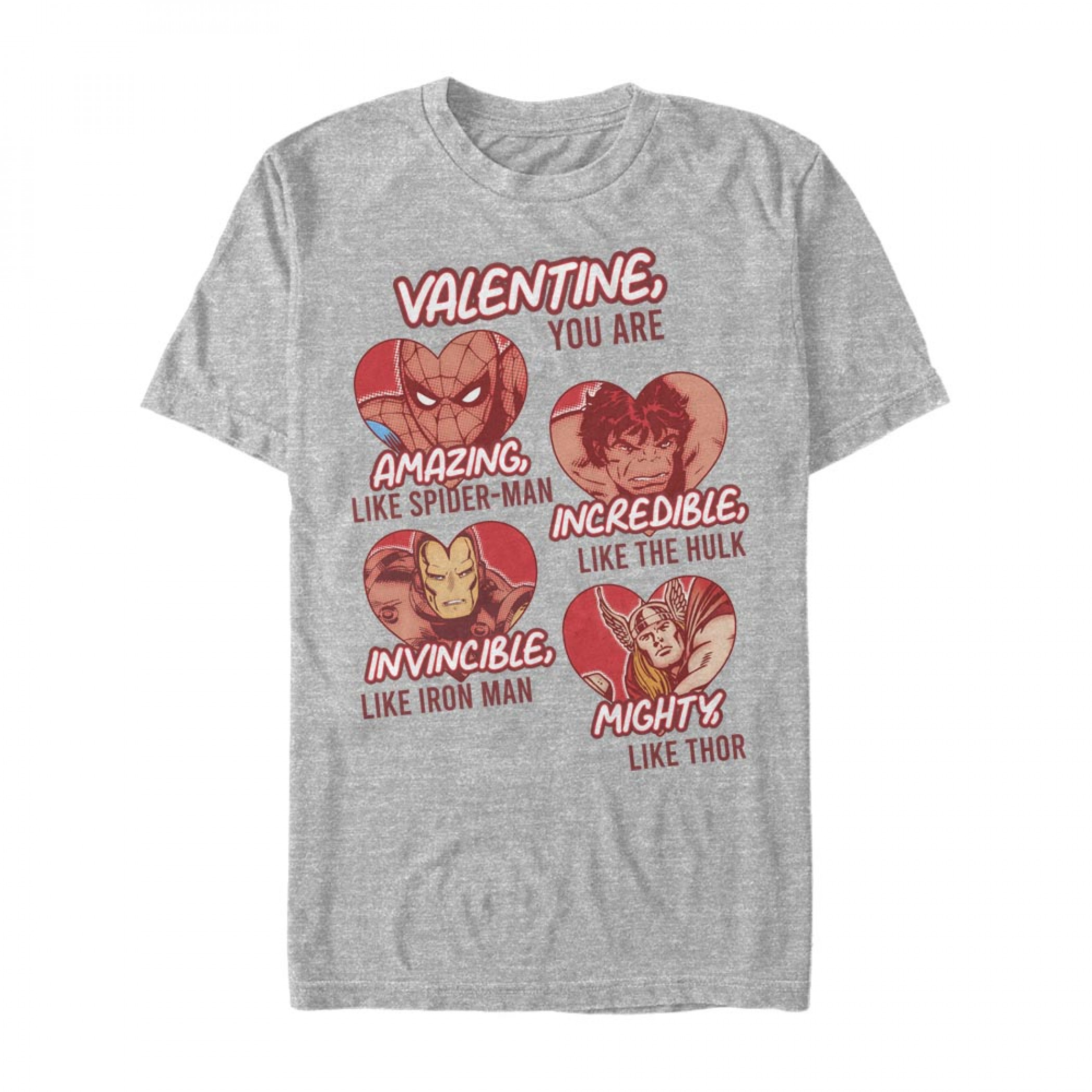 Avengers Valentine Grey T-Shirt